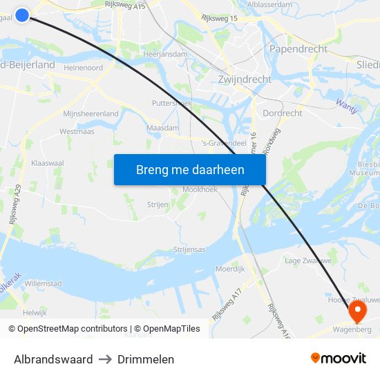 Albrandswaard to Drimmelen map