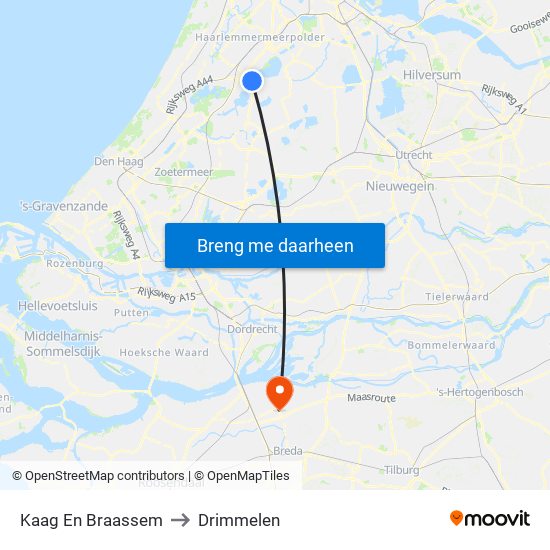 Kaag En Braassem to Drimmelen map