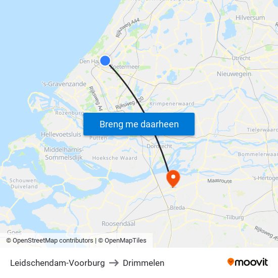 Leidschendam-Voorburg to Drimmelen map