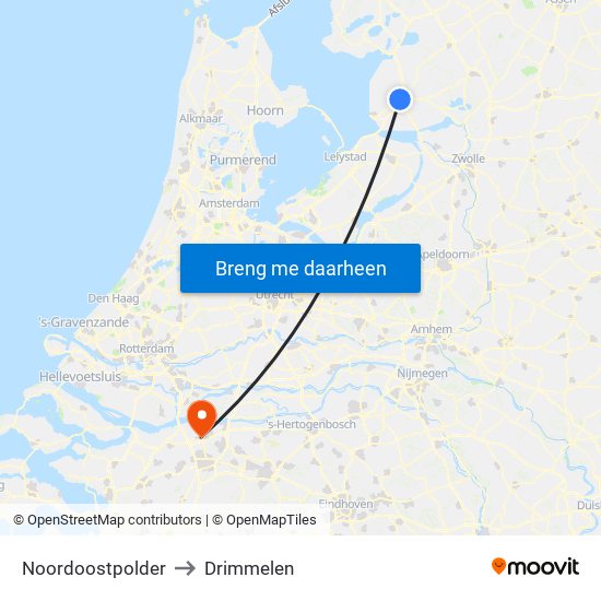 Noordoostpolder to Drimmelen map