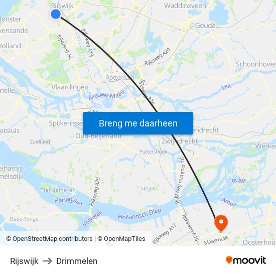 Rijswijk to Drimmelen map