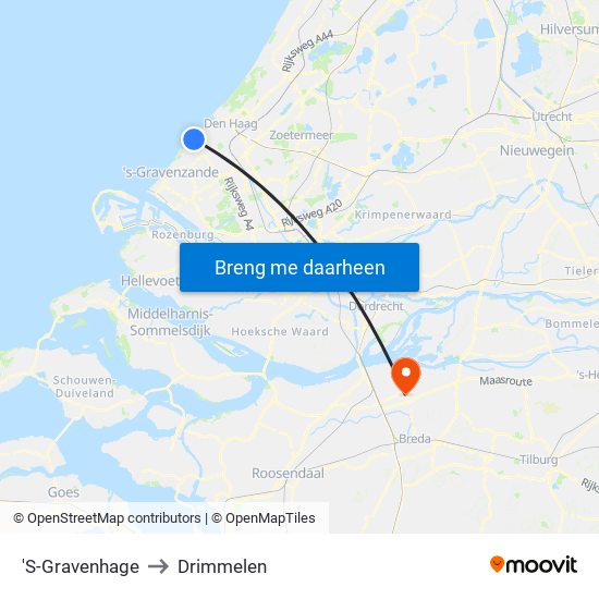 'S-Gravenhage to Drimmelen map