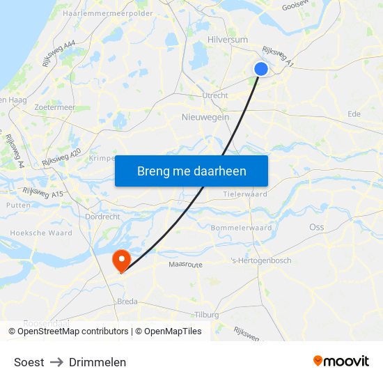 Soest to Drimmelen map