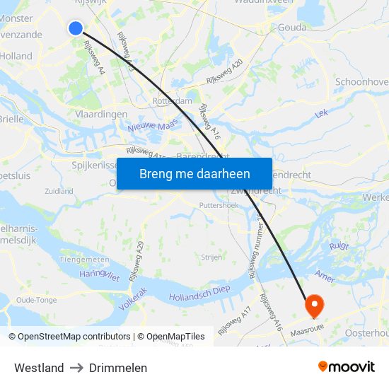 Westland to Drimmelen map