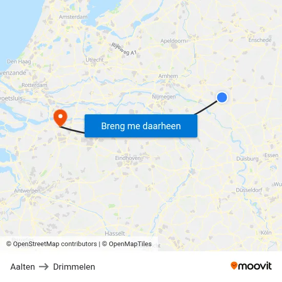 Aalten to Drimmelen map