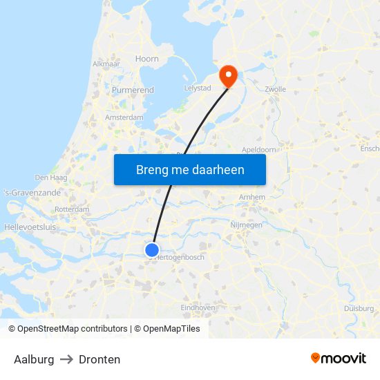 Aalburg to Dronten map