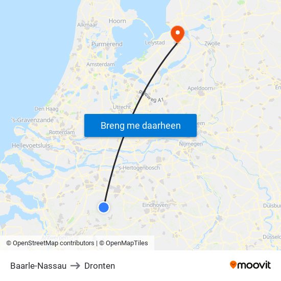 Baarle-Nassau to Dronten map