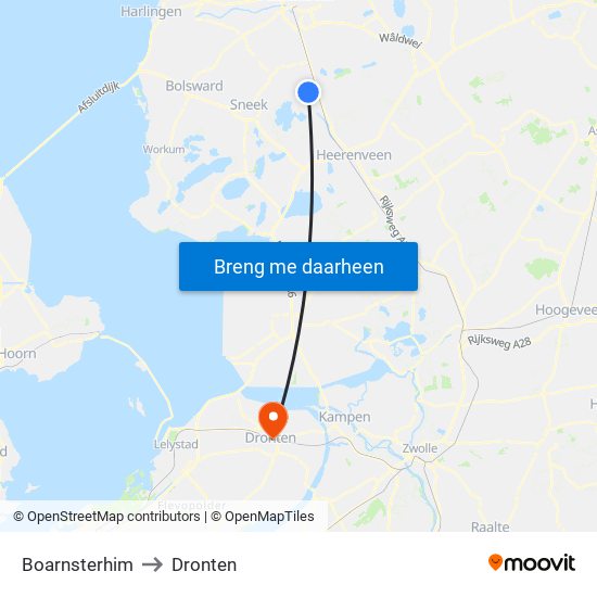 Boarnsterhim to Dronten map