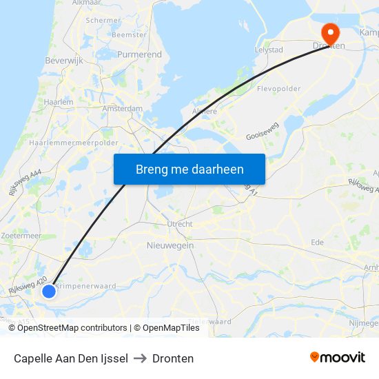 Capelle Aan Den Ijssel to Dronten map