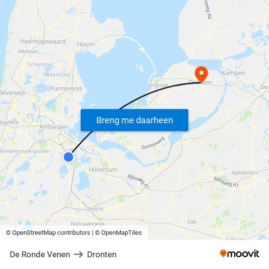 De Ronde Venen to Dronten map