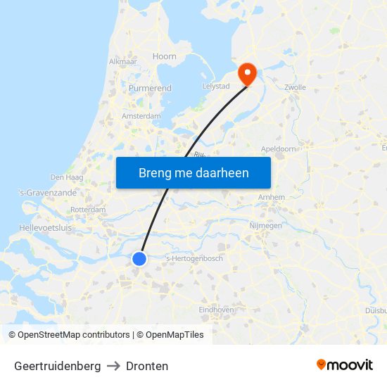 Geertruidenberg to Dronten map