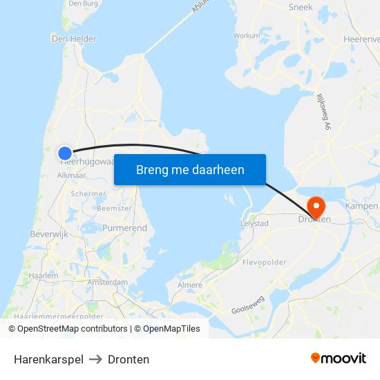 Harenkarspel to Dronten map