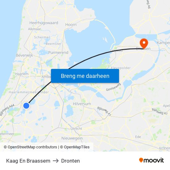 Kaag En Braassem to Dronten map