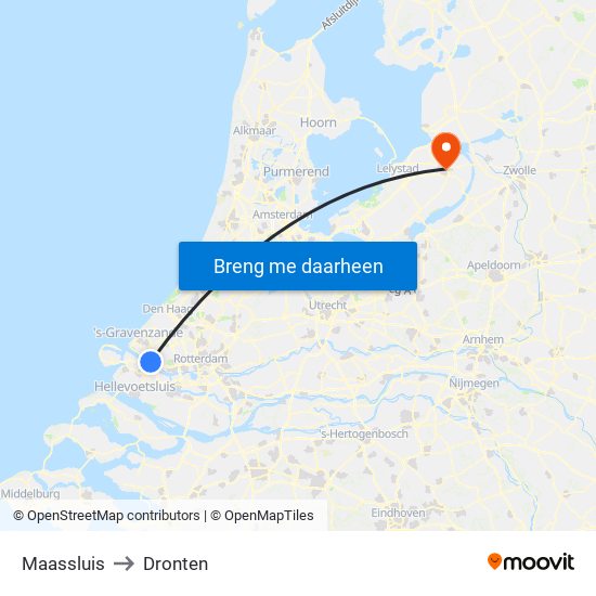 Maassluis to Dronten map