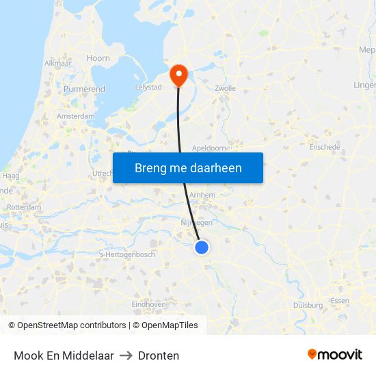 Mook En Middelaar to Dronten map