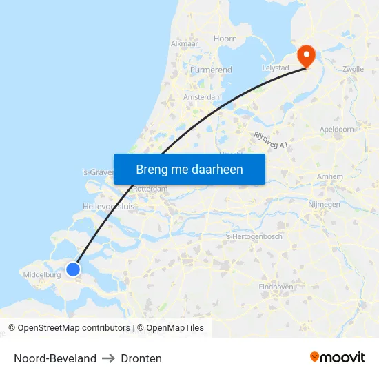 Noord-Beveland to Dronten map