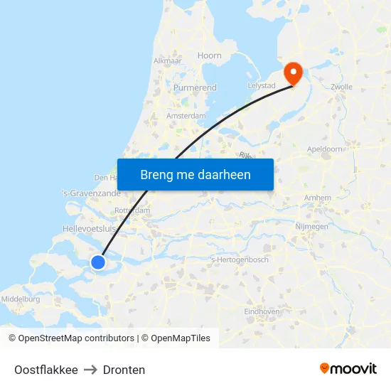 Oostflakkee to Dronten map