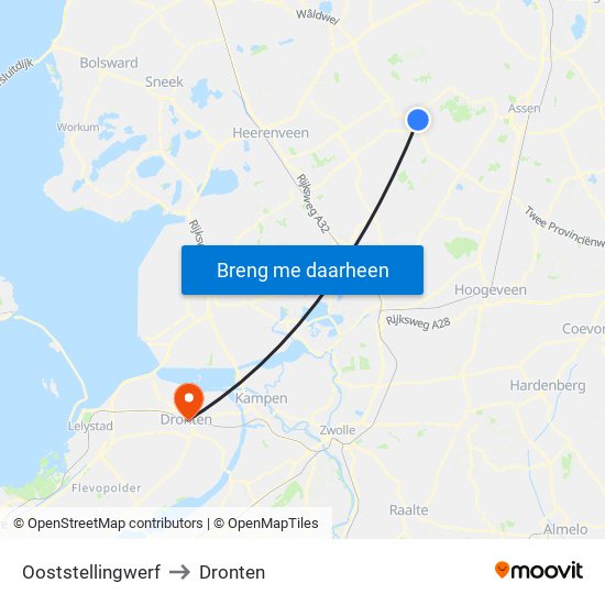 Ooststellingwerf to Dronten map