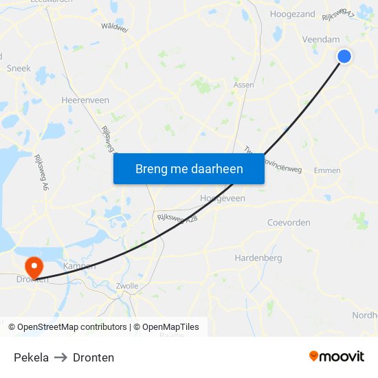 Pekela to Dronten map