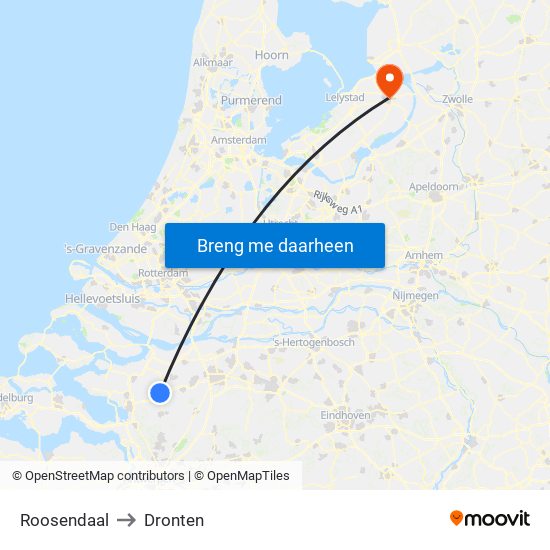Roosendaal to Dronten map