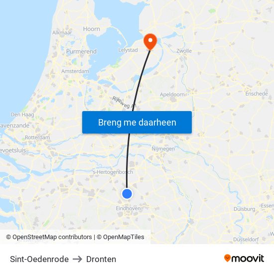 Sint-Oedenrode to Dronten map