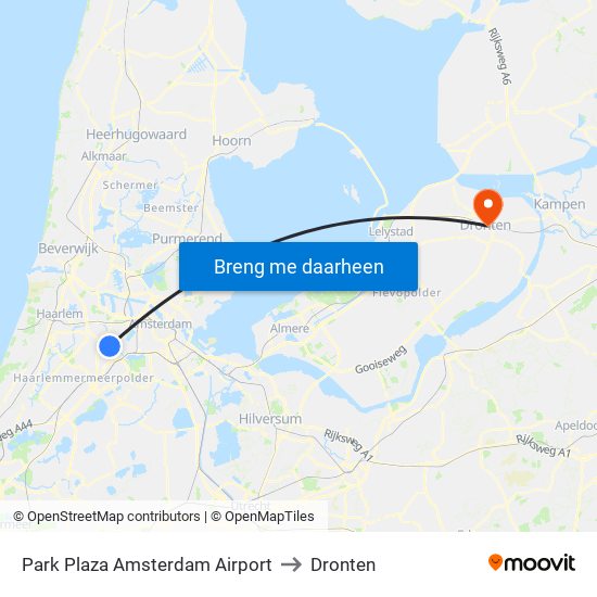 Park Plaza Amsterdam Airport to Dronten map