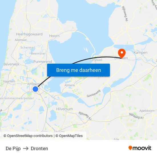 De Pijp to Dronten map