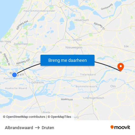 Albrandswaard to Druten map