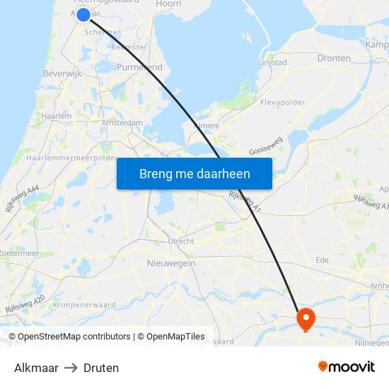 Alkmaar to Druten map