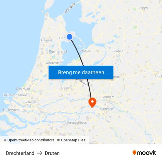 Drechterland to Druten map