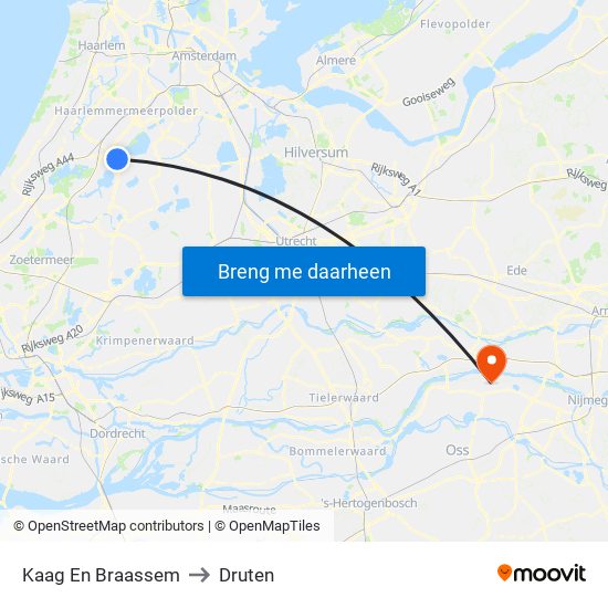 Kaag En Braassem to Druten map