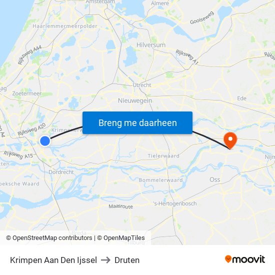 Krimpen Aan Den Ijssel to Druten map