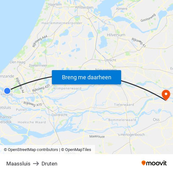 Maassluis to Druten map