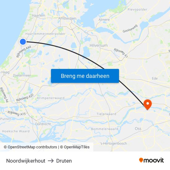 Noordwijkerhout to Druten map