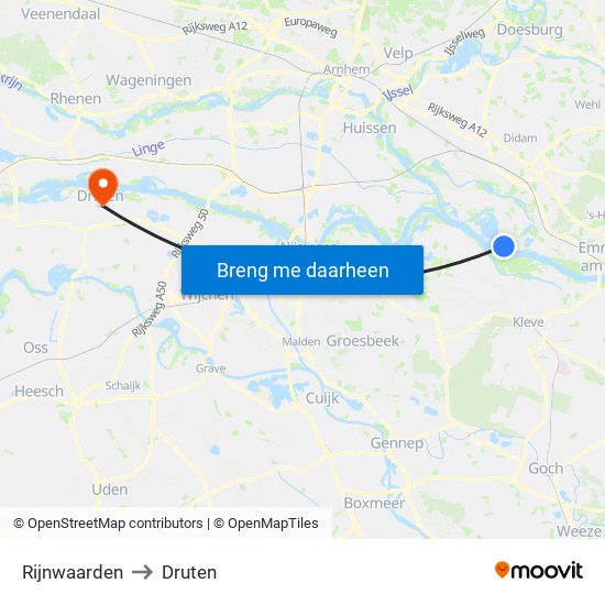 Rijnwaarden to Druten map