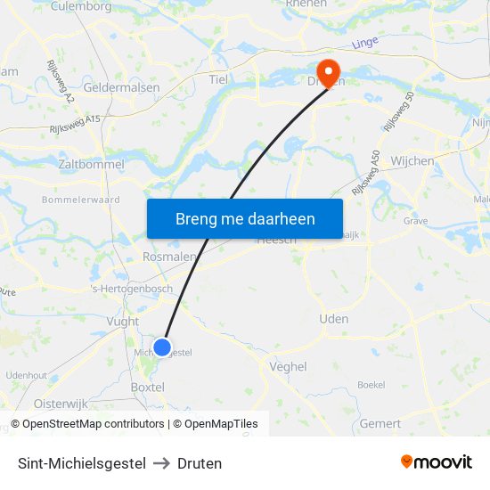 Sint-Michielsgestel to Druten map