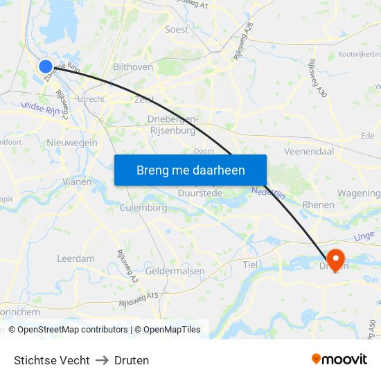 Stichtse Vecht to Druten map