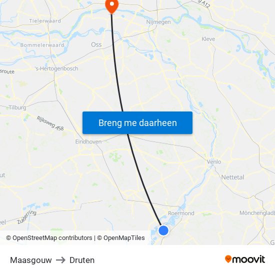 Maasgouw to Druten map