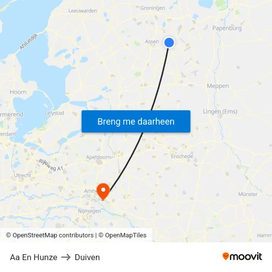Aa En Hunze to Duiven map