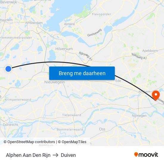 Alphen Aan Den Rijn to Duiven map