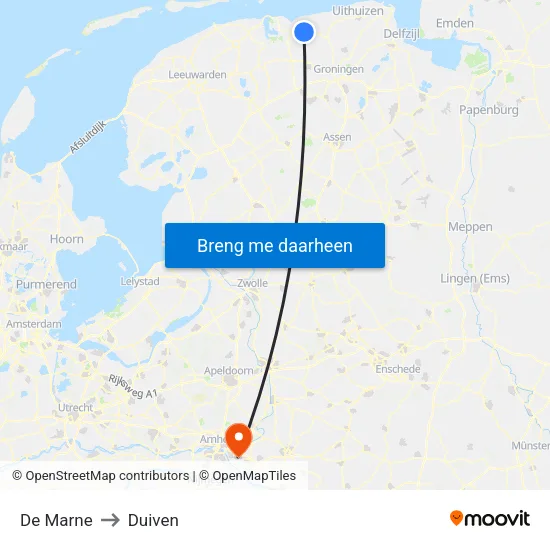 De Marne to Duiven map