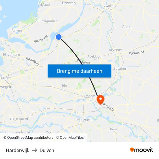 Harderwijk to Duiven map