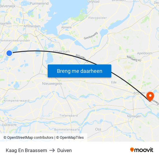 Kaag En Braassem to Duiven map