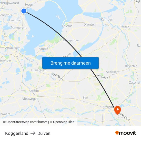 Koggenland to Duiven map