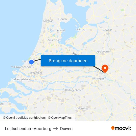 Leidschendam-Voorburg to Duiven map