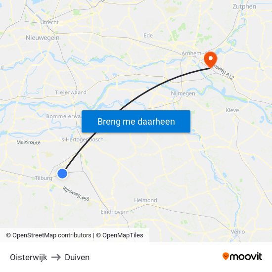 Oisterwijk to Duiven map