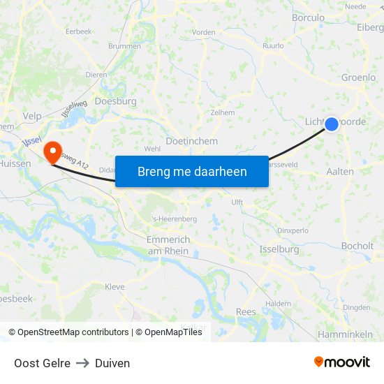 Oost Gelre to Duiven map