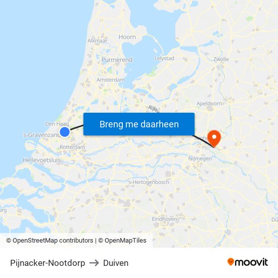 Pijnacker-Nootdorp to Duiven map