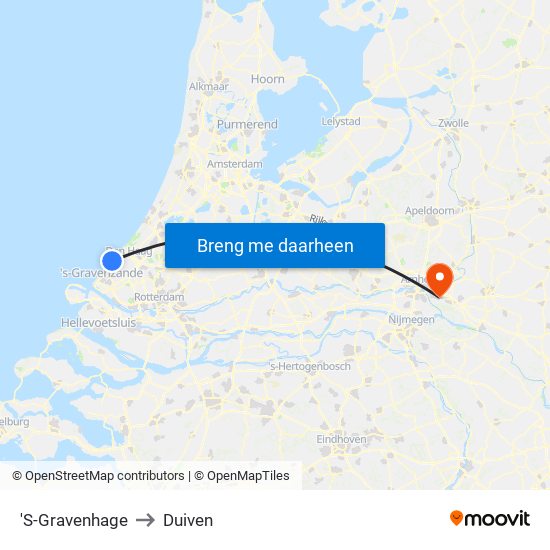 'S-Gravenhage to Duiven map