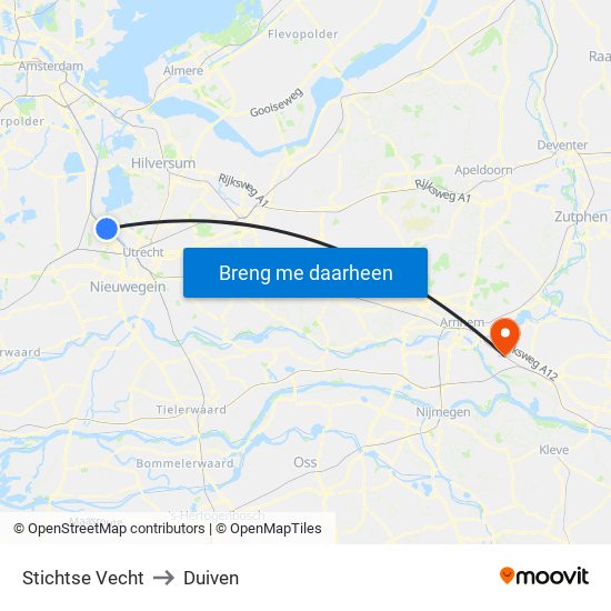 Stichtse Vecht to Duiven map